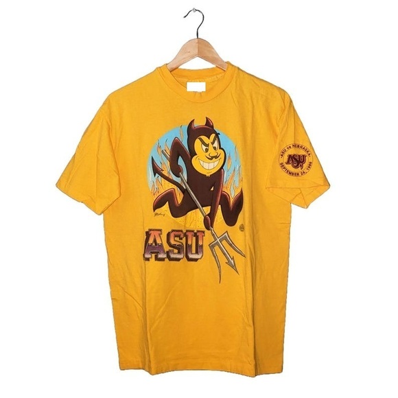 Tops - ASU Sun Devils 80_s Arizona State University College 1988 Sparky T-Shirt
